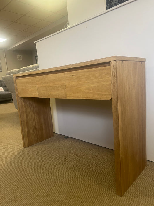 Natural wood 3 drawer console table
