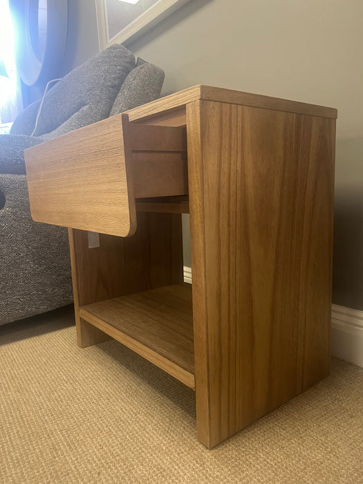 Natural Wood 1 Drawer Lamp Table