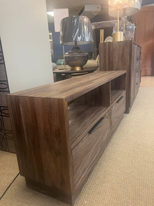 Teak TV Unit with 2 Drawers