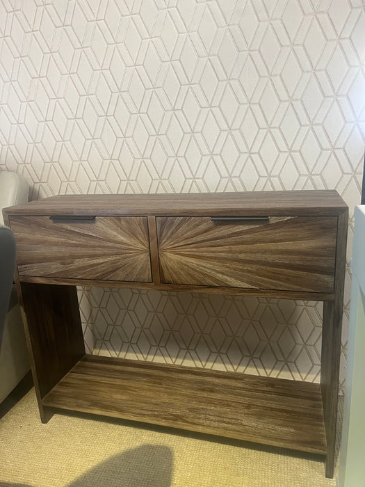 Ray 2 Drawer Console Table – Teak Finish