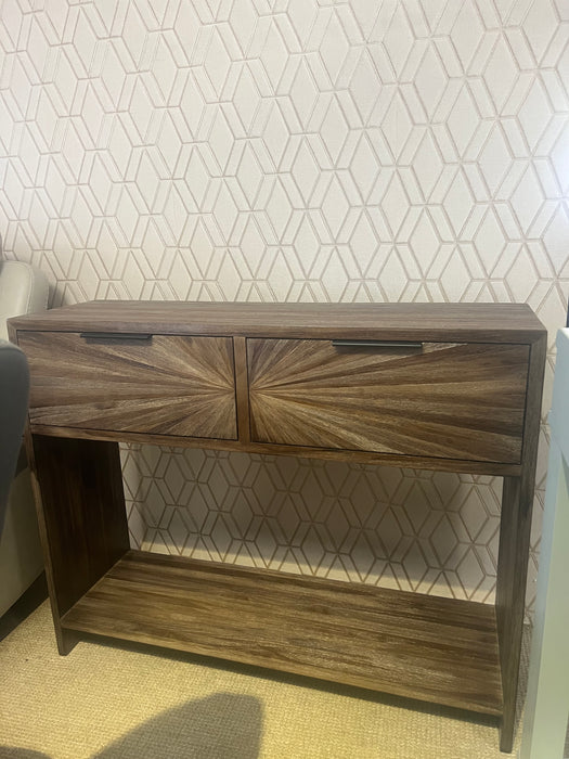 Ray 2 Drawer Console Table – Teak Finish