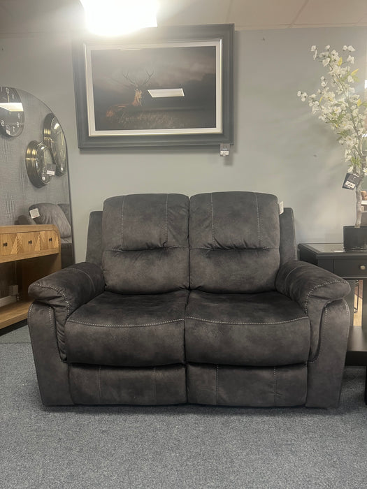 Chicago Dark Grey 2 Seater Manual Recliner Sofa