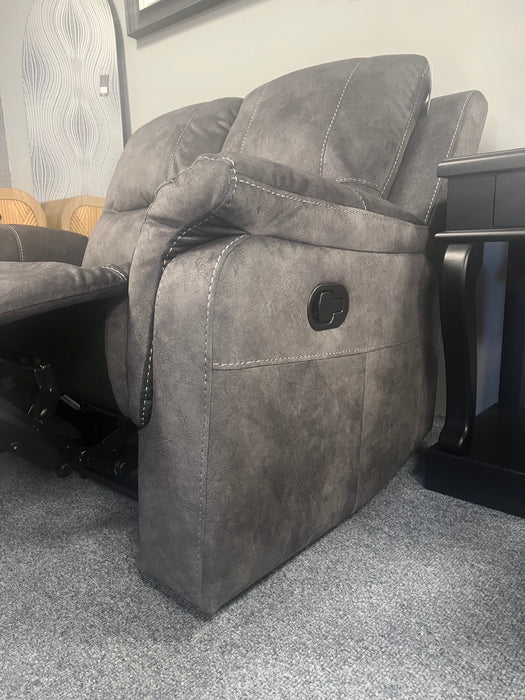 Chicago Dark Grey 2 Seater Manual Recliner Sofa
