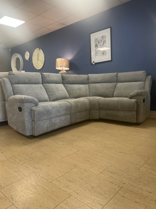 Chicago Light Grey Small Corner Manual Recliner Suite