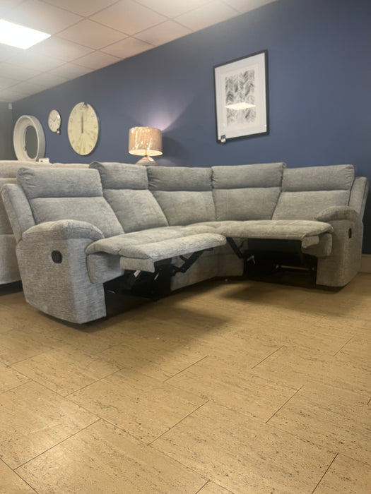 Chicago Light Grey Small Corner Manual Recliner Suite
