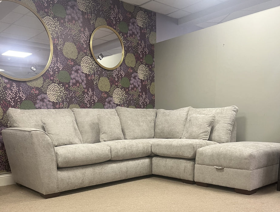 Amy Corner Sofa with Ottoman Pouffe (Display Model)