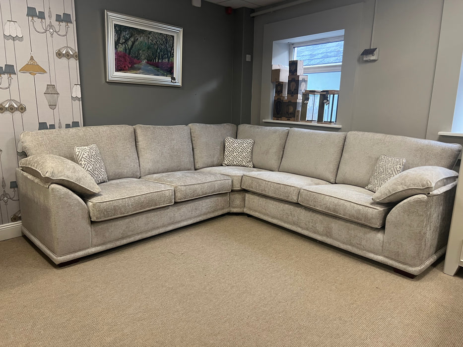 Lucy Large Corner Sofa – Enzo Stone Fabric