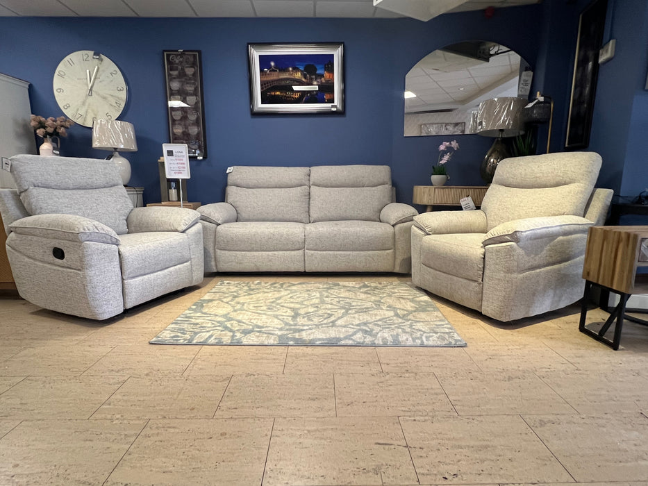 3+1+1 Manual Reclining Sofa Suite | Oatmeal Colour | Luna Collection