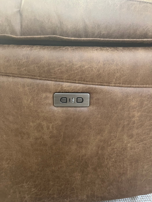 New York Motorised Brown Easy-Care Corner Suite