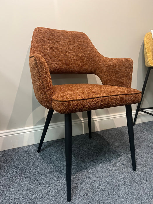 Ted rust orange dining chair
