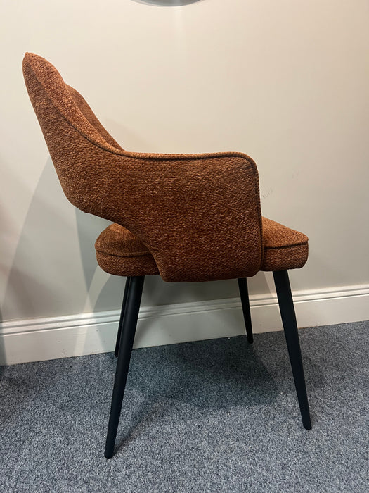 Ted rust orange dining chair