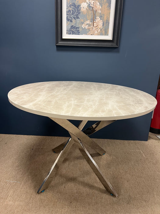 Capri tempered glass round dining table