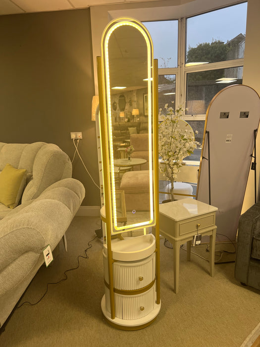 Nadia rotating LED dressing mirror