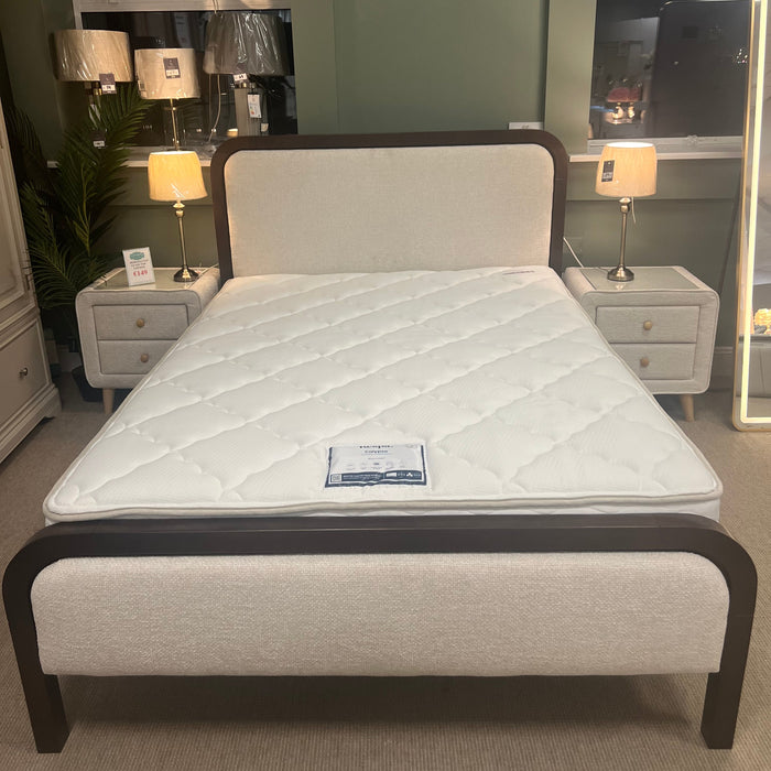 Octavia Soft Linen Bedframe | Walnut Colour