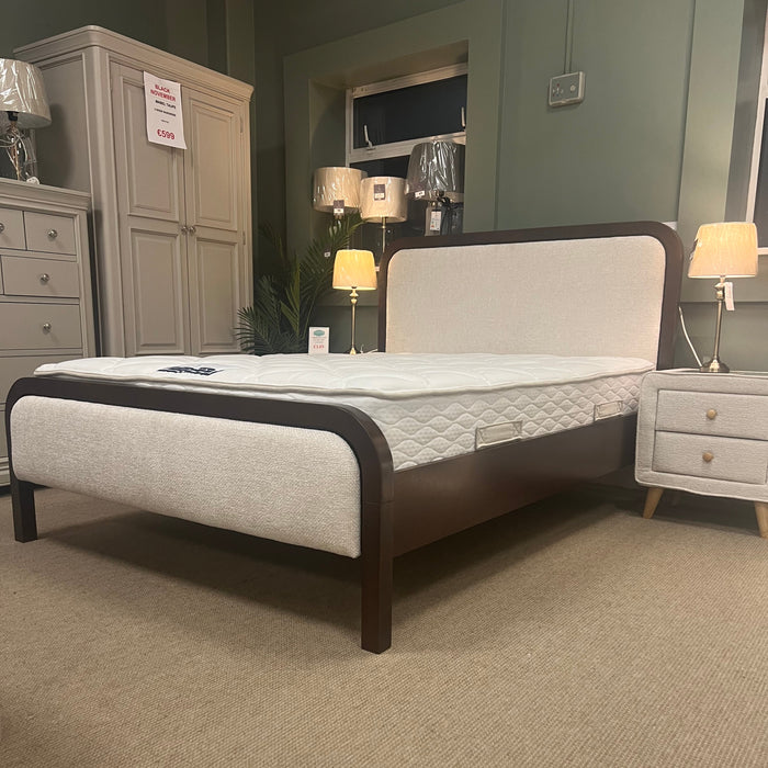 Octavia Soft Linen Bedframe | Walnut Colour