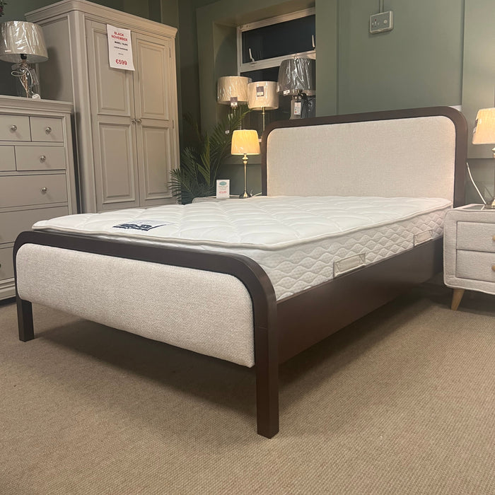 Octavia Soft Linen Bedframe | Walnut Colour