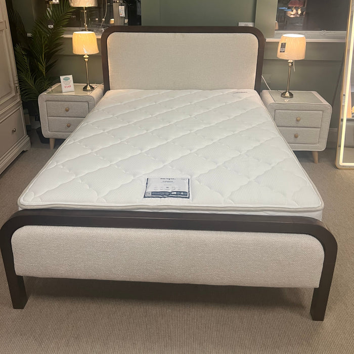 Octavia Soft Linen Bedframe | Walnut Colour