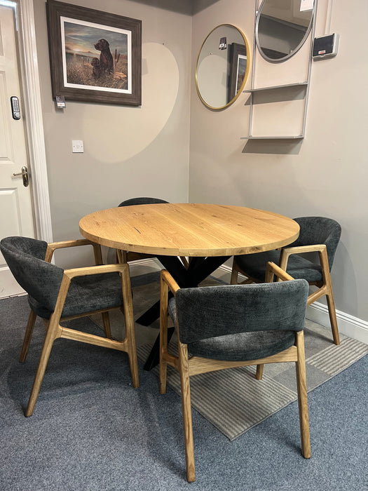 Onyx table and four dining chairs