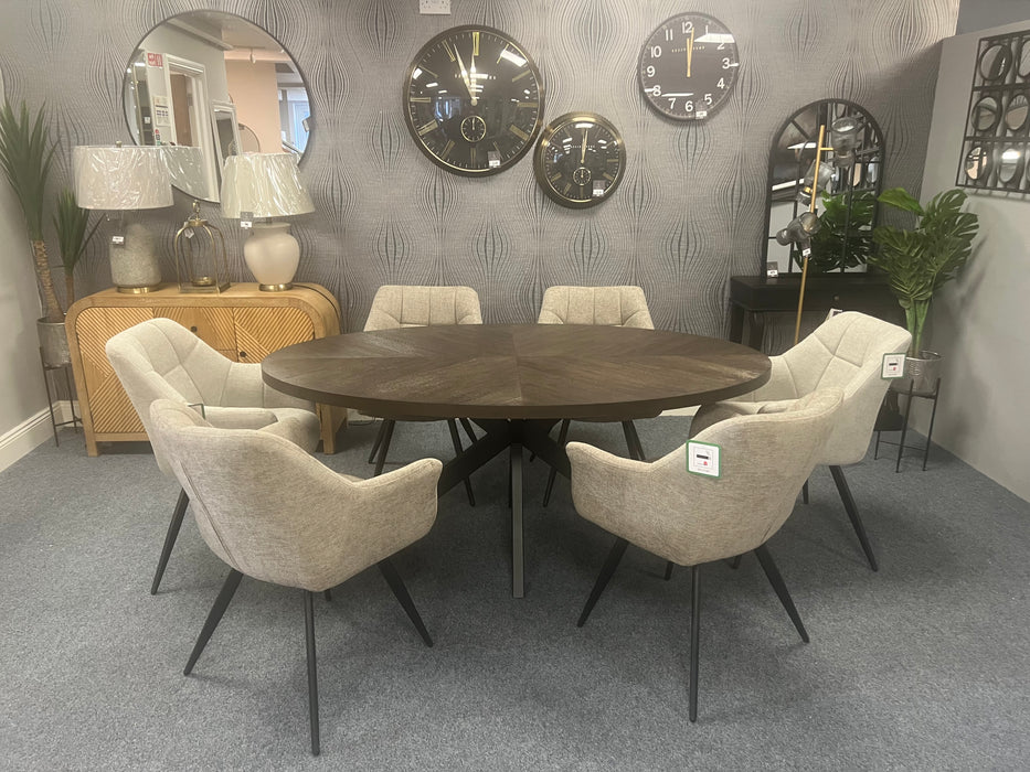 Samara dining table with 6 Poppy dining chairs