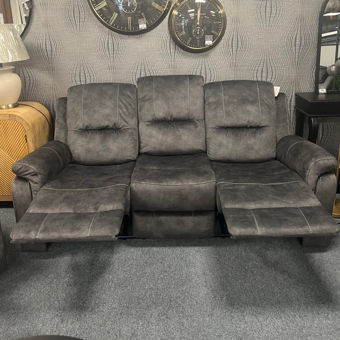 5 Seater Chicago Dark Grey Manual Recliner Sofa Suite