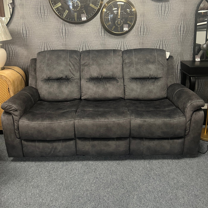 5 Seater Chicago Dark Grey Manual Recliner Sofa Suite Set