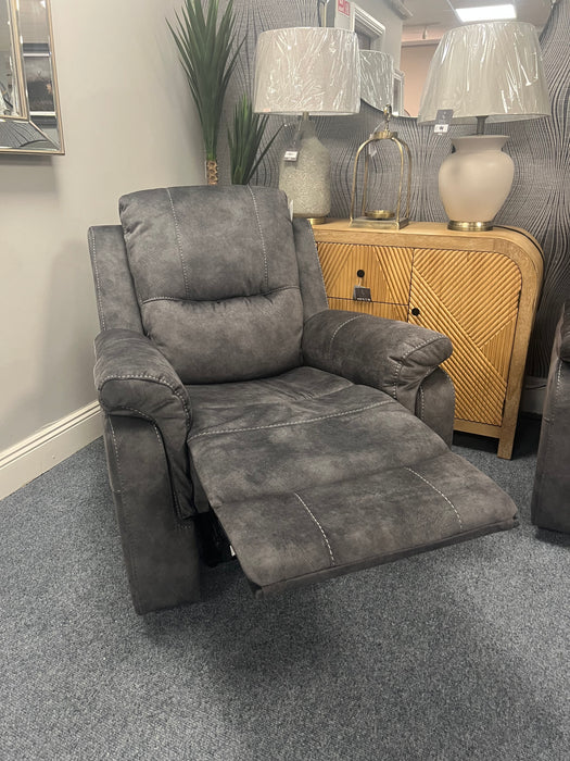 Chicago Dark Grey 3+1+1 Manual Recliner Sofa Suite