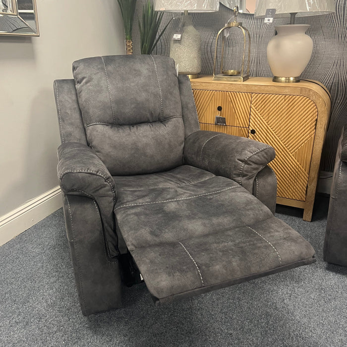 5 Seater Chicago Dark Grey Manual Recliner Sofa Suite