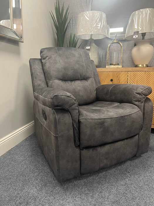 Chicago dark grey manual reclining armchair