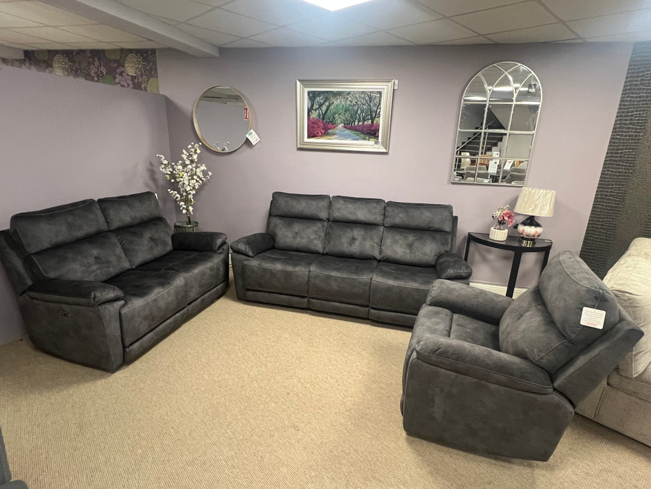 Dylan Dark Grey 3+1+1 Power Reclining Sofa Suite
