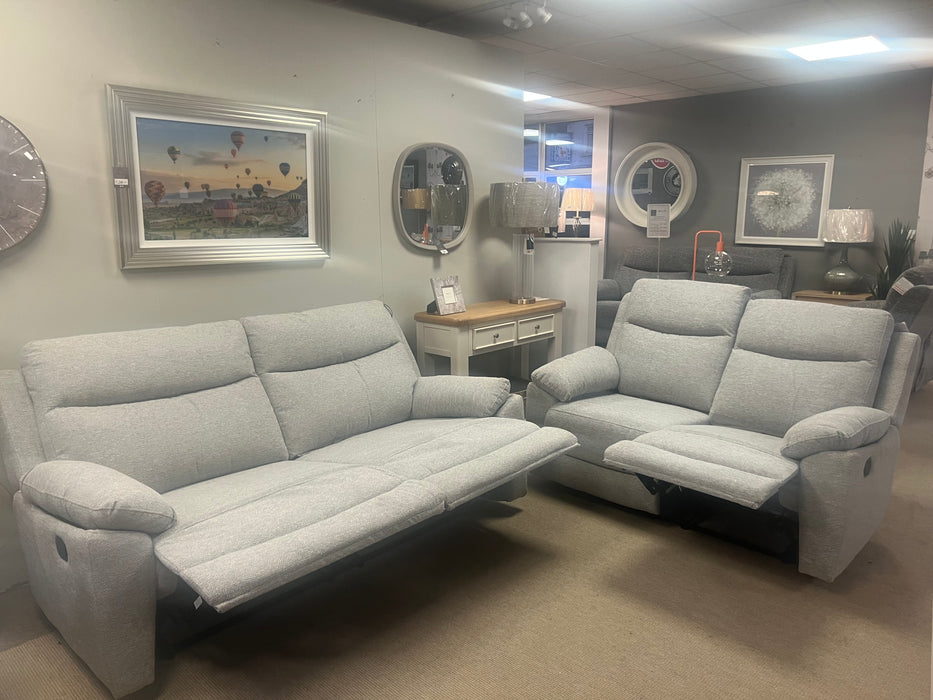 Mallow Silver 3+2 Manual Reclining Sofa Suite Set