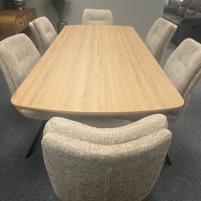 Lotus Extendable Rectangular Dining table With 6 dining chairs