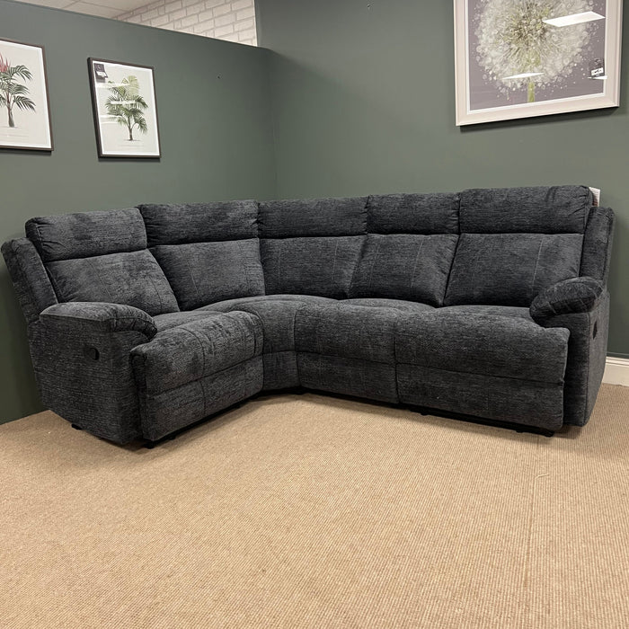 Chicago Dark Grey Small Corner Manual Recliner Suite | 5 Seater
