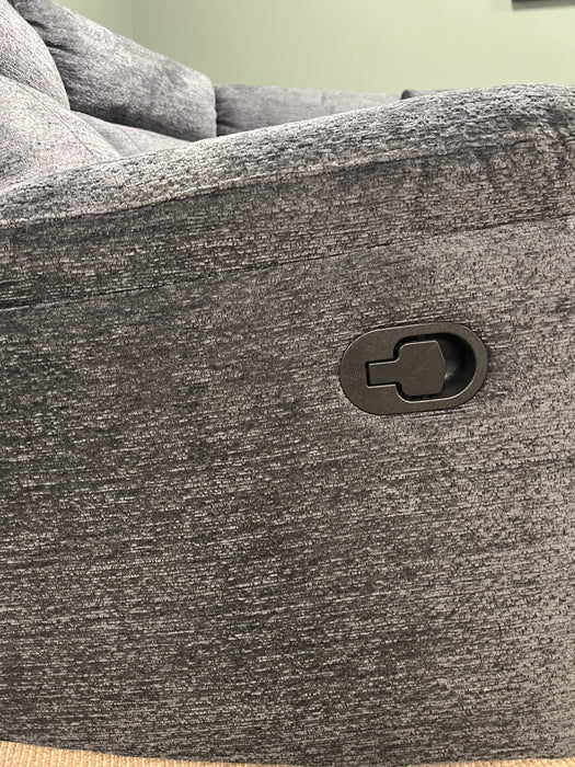 Chicago Dark Grey Small Corner Manual Recliner Suite | 5 Seater