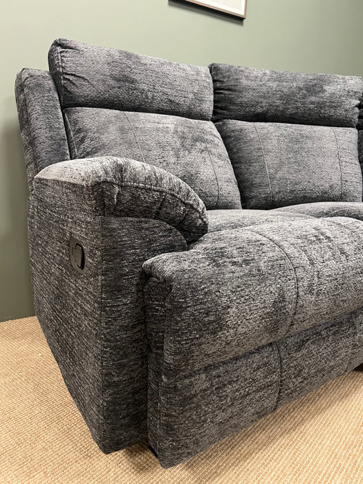 Chicago Dark Grey Small Corner Manual Recliner Suite | 5 Seater
