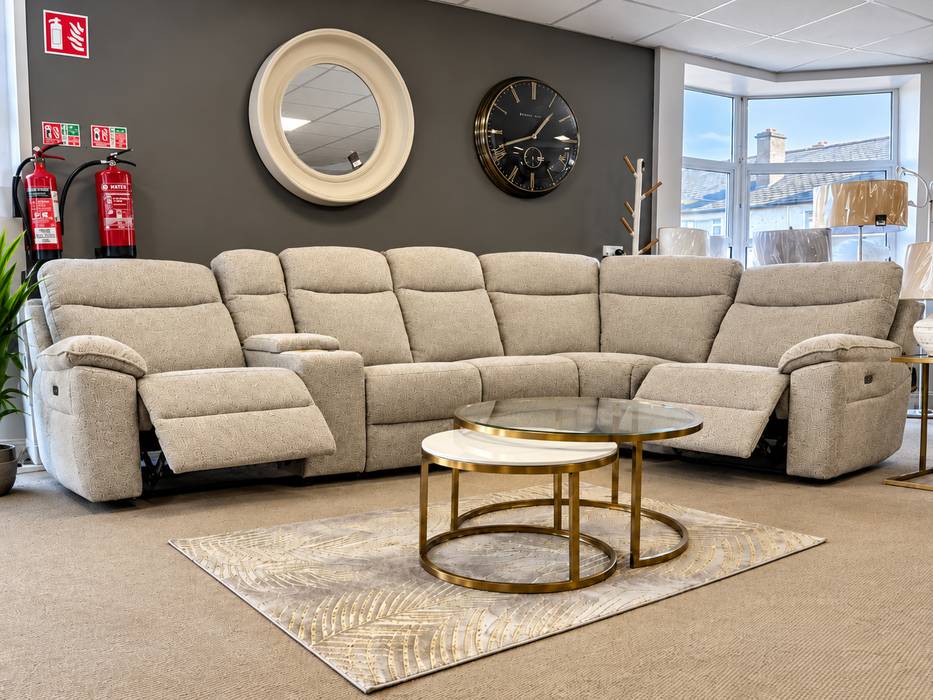 Luna Modular Power Corner Recliner – Oatmeal