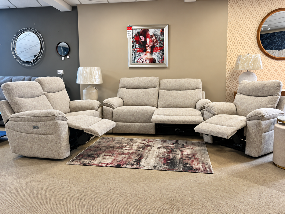 Luna Power Recliner Suite - 3+2+1  Oatmeal