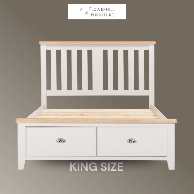 Maya King Size Bed Frame With 2 Drawers