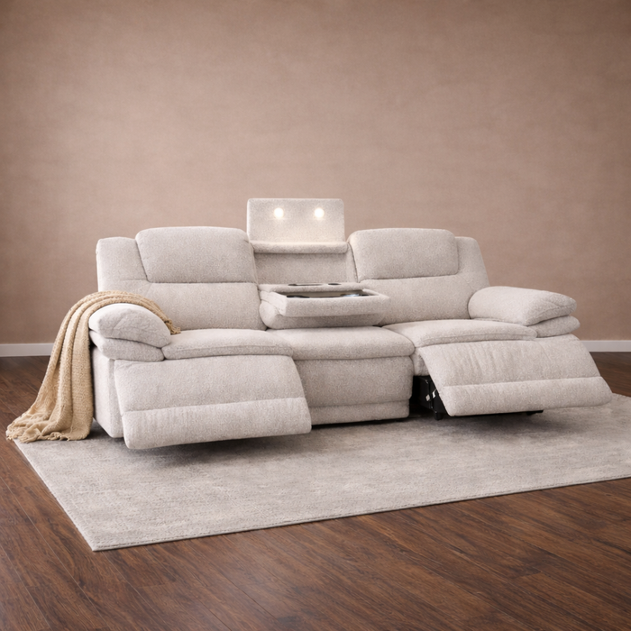 3+2+1 Seater Hampton Luxury Rcliner Sofa Suite with Power Headrests & Lumbar Support