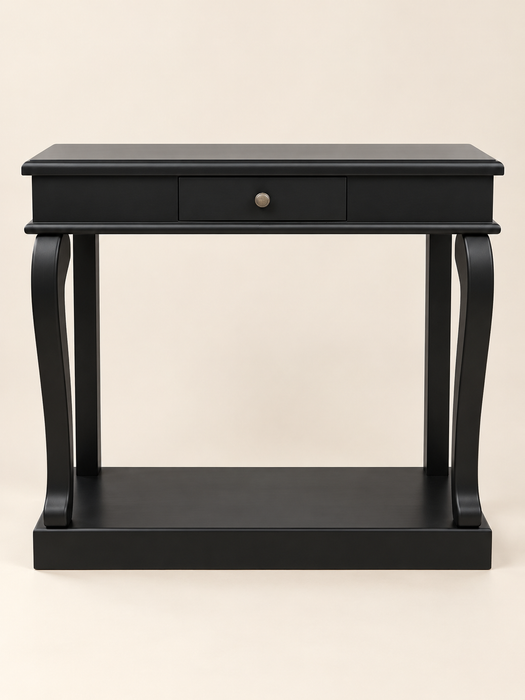 1 Drawer Black Console Table