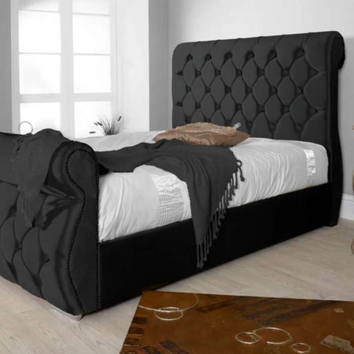 Naples Black | Swan | Single Bedframe