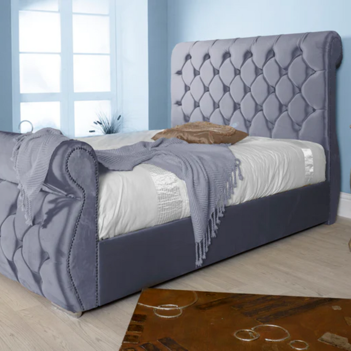 Steel Color | Swan | Double Bedframe