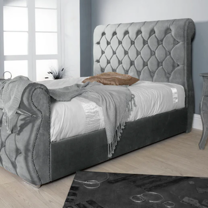 Naples Grey | Swan | Double Bedframe