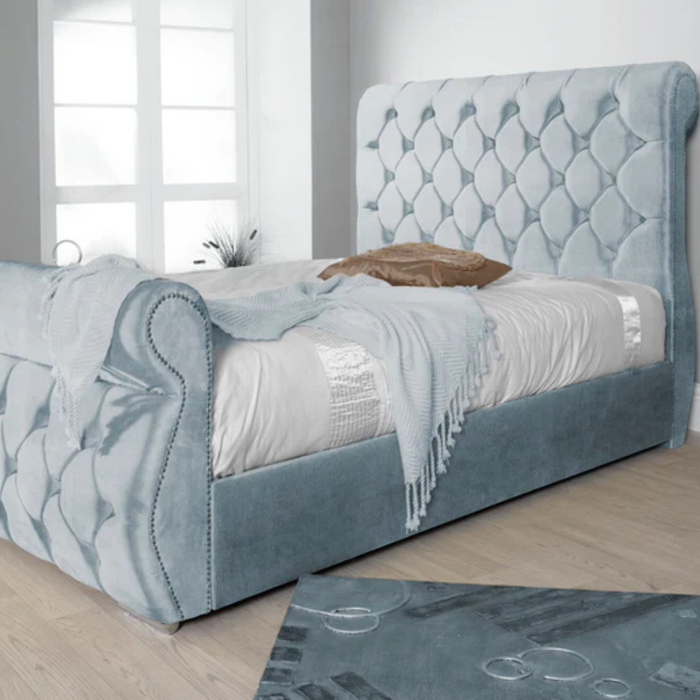 Silver Color | Swan |  4ft Small Double Bed frame