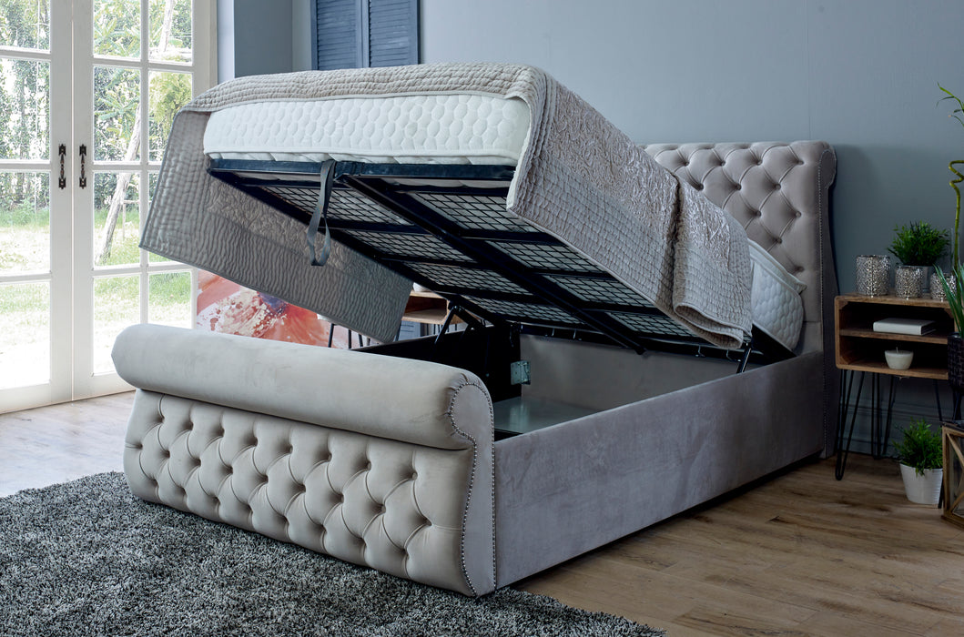 Bella Ottoman Bed Frame Premium Fabrics
