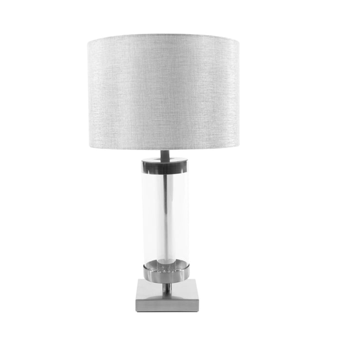 Jane Glass Cylinder Lamp Silver/grey 54cm