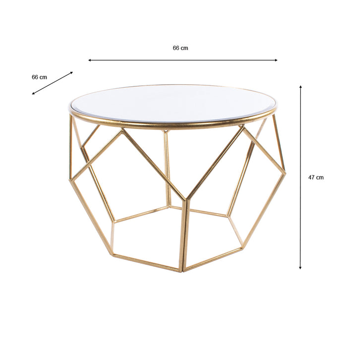 Geometric End Table Mirrored Gold