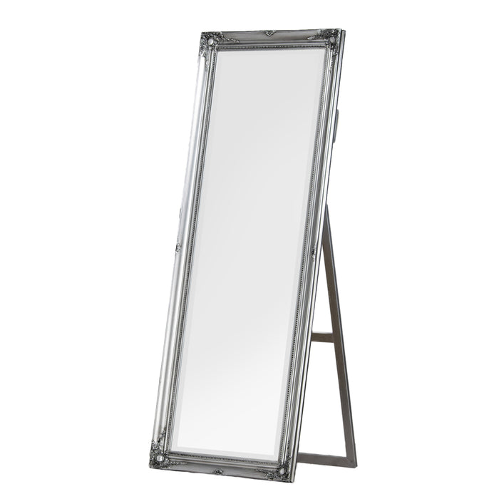 Chateau Wide Cheval Mirror Silver