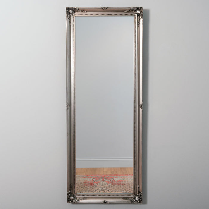 Chateau Wide Cheval Mirror Silver