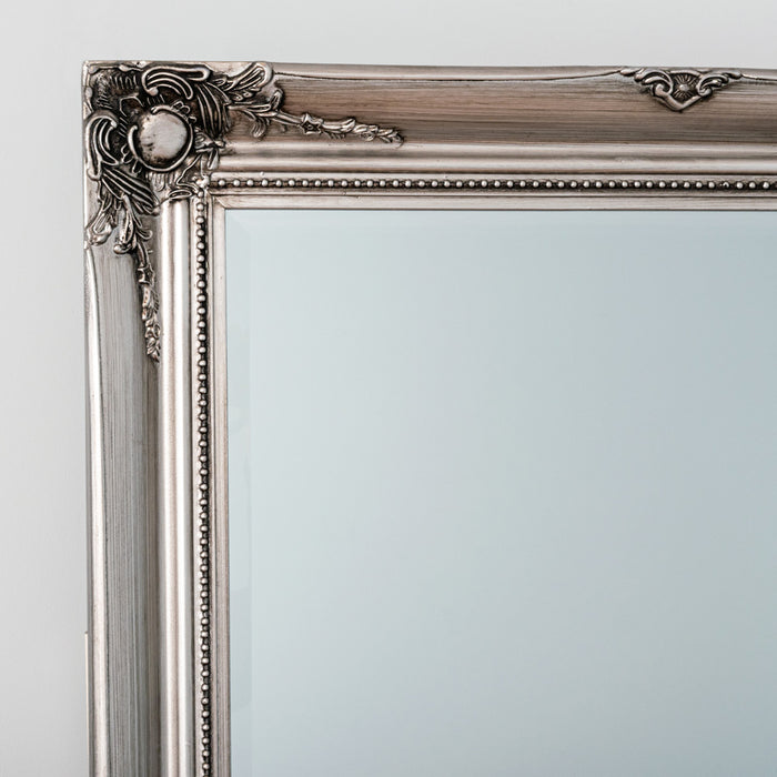 Chateau Wide Cheval Mirror Silver