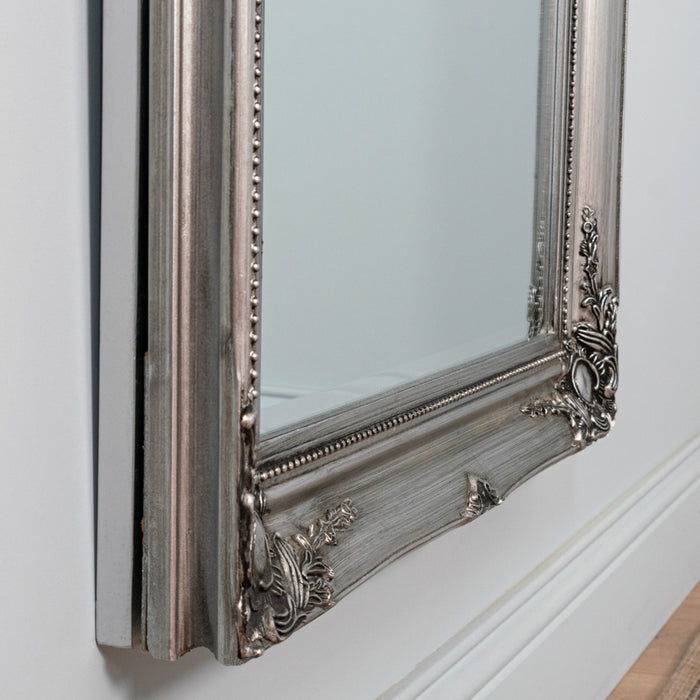 Chateau Wide Cheval Mirror Silver